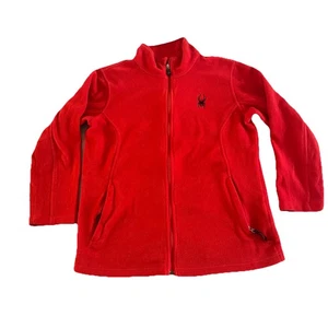 Spyder Fleece Jacket Red Kids Size XL Full Zipper Pockets Cozy Winter Coat - Picture 1 of 13