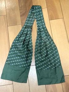 VTG HERMES Ascot tie Sailing ship Pattern Green 100% silk #y4843 - Picture 1 of 6