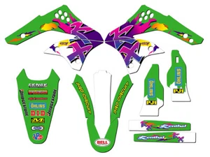 2006-2008 KX 450 F THROWBACK Green Senge Graphics Kit Compatible with Kawasaki - Foto 1 di 10