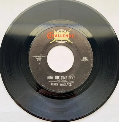 JERRY WALLACE-CHALLENGE 100-HOW THE TIME FLIES-SHUTTERS&BOARDS-45RPM-7" 1958 EX - Image 1 of 3