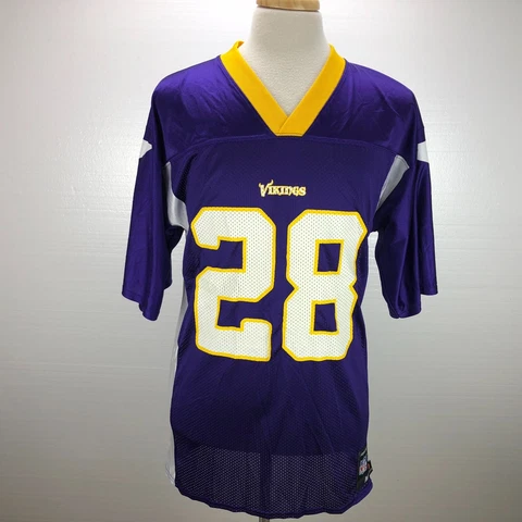 NFL M Reebok #28 Adrian Peterson Vikings Purple pullover Crew Neck Mens Jersey Cover