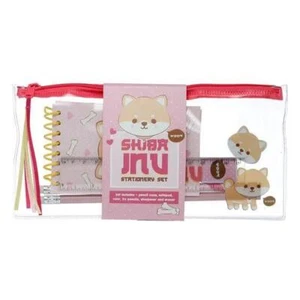 Shiba Inu Dog 7 pc Clear Pencil Case Stationery Set Back to School Designed UK - Picture 1 of 4