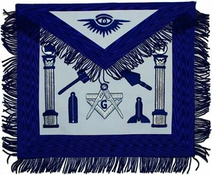 TOP QUALITY MASONIC REGALIA MASTER MASON WORKING TOOLS BLUE APRONTOP QUALITY - Picture 1 of 4
