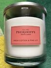Pecksniffs Fresh Cotton & Pink Lily 3 Wick Candle 515g 18.1oz 💋 V LARGE 🕯