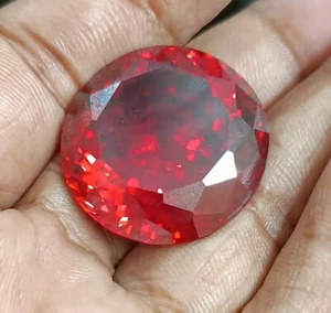 72 CT Natural Wonderful Zircon Cambodia Red Color Round Shape Loose Gemstones - Picture 1 of 4