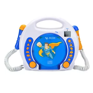 X4-TECH Bobby Joey MP3 Kinder CD-Player zum Mitsingen / CD USB SD-Karte / Blau - Bild 1 von 1