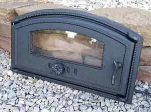Pizzaofentür Premium 485x270 Backofentür aus Gusseisen mit Glas /Links/ - Bild 1 von 3