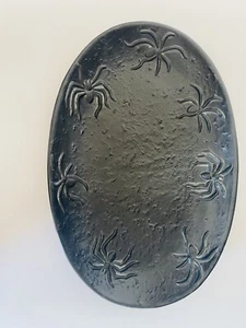 Spooky Halloween Black Spider Tablett Teller Keramik Neu - Bild 1 von 3