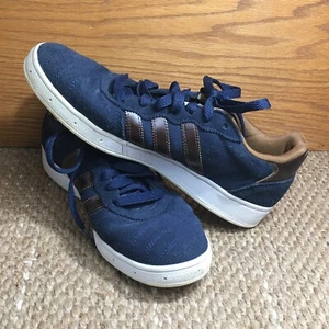 Adidas Etrusco Men Athletic Sneaker Shoe 7.5 Blue Suede 3 Brown Stripes G66104 - Picture 1 of 17