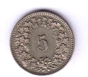 SWITZERLAND SUISSE SCHWEIZ SVIZZERA 5 Rappen 1893B, very nice grade (sui386) - Picture 1 of 2