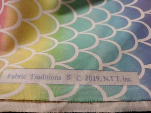 Cute Cotton Fabric Mermaid Type 3 Yards - Picture 1 of 2