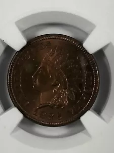 1886 Indian Cent. .01. NGC PR65 RB. Type 1. Superb Proof. - Picture 1 of 5