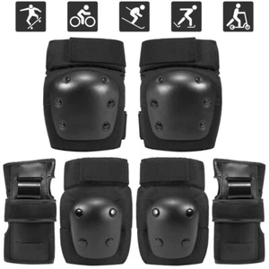 Adult Scooter Roller Ski Skate Protection Kit Skating Knee Pads Wrist Elbow Pads - Picture 1 of 19