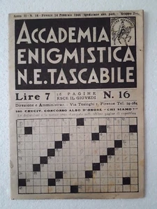 Accademia Enigmistica N. E Tascabile n.16 febbraio 1946 - Picture 1 of 1