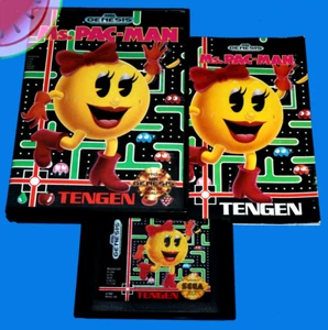 TESTED Sega GENESIS Game MS. PAC-MAN Complete CIB Plastic Box Manual Authentic - Picture 1 of 7