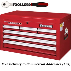 Sidchrome Heavy Gauge Steel Lockable 6 Drawer Red Top Chest Tool Box SCMT50216 - Picture 1 of 3