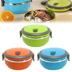 Hot Food Flask Stainless Steel Lunch Box Thermo Vacuums Insulated Travel Storage - Picture 1 of 11