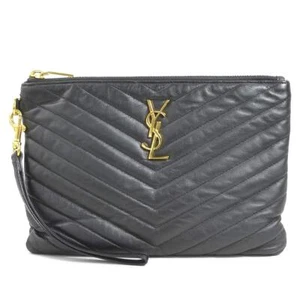 Auténtico Bolso de Mano SAINT LAURENT Negro/Dorado Cuero/Metal - e60260k - Imagen 1 de 14