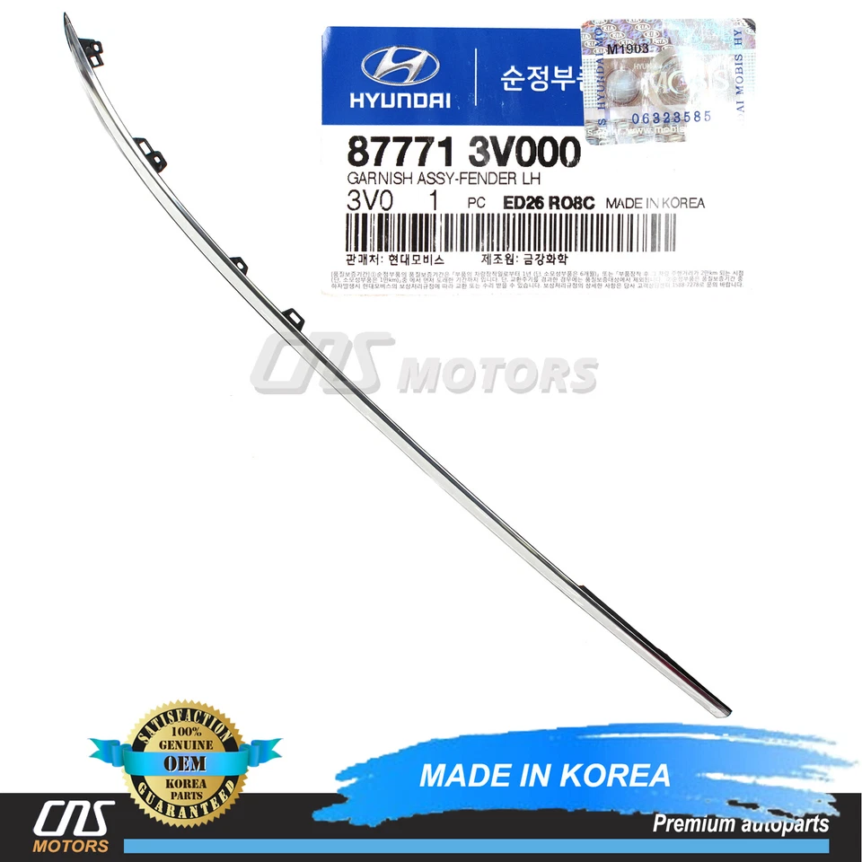 GENUINE Front Fender Molding DRIVER for 12-13 Hyundai Azera OEM 877713V000⭐⭐⭐⭐⭐ Foto 1 de 3