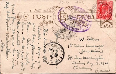 Goldpath: Postal del Reino Unido 1910 a Francia CV878_P32 Foto 1 de 2