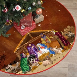Weihnachtskrippe Baumrock Krippe Christbaummatte Jesus Christi... - Bild 1 von 7