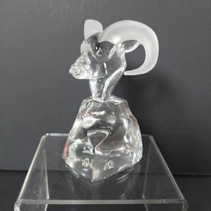 Vtg Swarovski Crystal Long Horned Ram Bust Paperweight - Picture 1 of 8