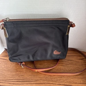 Dooney & Bourke Small Crossbody Bag, Black w Pink Interior - Picture 1 of 4