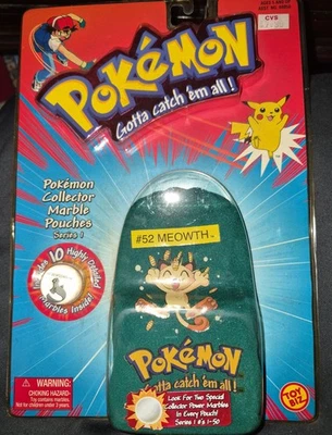 Pokemon Collector Marble Pouch Series 1 #52 2000 Meowth Toy Biz nuevo sellado Foto 1 de 2