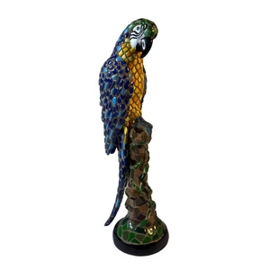 Mosaic Colorful Parrot Bird Statue Figure Tropical Bird Standing 7.5" - Picture 1 of 10