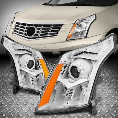 Par de faros proyectores cromados/ámbar estilo OE para Cadillac SRX 10-16 Foto 1 de 4
