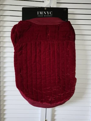 Isaac Mizrahi Pet Apparel IMNYC Borgoña Talla L Abrigo Perro Acolchado Terciopelo Sensación NUEVO Foto 1 de 4