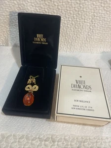 Elizabeth Taylor White Diamonds Bow Brillance .12 Fl Oz. Parfum With Earrrings - Picture 1 of 6
