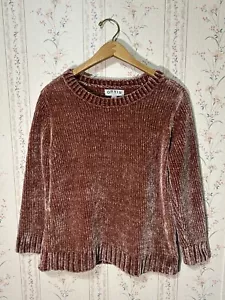 Orvis Women’s Soft Plush Chenille Chunky Knit Sweater Size M Light Brown - Picture 1 of 8