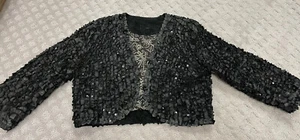 ETRO ? Black Suede Leather Bolero Cropped Jacket Silk Lining SZ S M - Picture 1 of 5