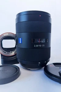Sony ZA 16-35mm f2.8 T* SSM Lens A Mount SAL1635Z & Sony LA-EA4 A to E Mount - Picture 1 of 11
