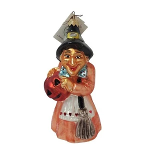 Vintage Christopher Radko Witch Ornament Handcrafted Glass Halloween Decor - Picture 1 of 11