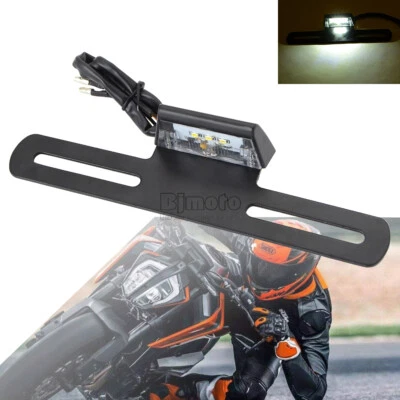 12V 1W Motorcycle License Plate Light Holder Bracket 3 LED Rear Light For Honda Foto 1 de 4