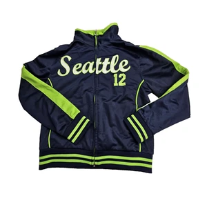 Seattle Football Vision Sports Girls Sz 14 Full Zip Sweatshirt Blue w/ Green #12 - Picture 1 of 6