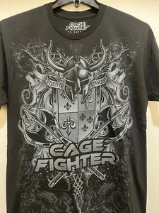 CAGE FIGHTER Men's T-shirt MMA AUTHENTIC - Black Color - soft material - NEW - Picture 1 of 5