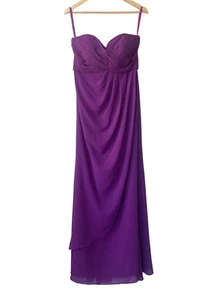 Morilee Strapless Chiffon Prom Dress 14 Sweetheart Neckline Y2K Babydoll Maxi - Picture 1 of 8