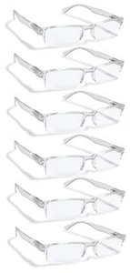 6 Pack Reading Glasses Clear Half Rim Frames for Men and Women with Comfort S - Picture 1 of 6