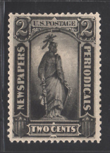 1879 US Newspaper & Periodical Stamps - PR57 2c Intense Black MH OG ABN XF