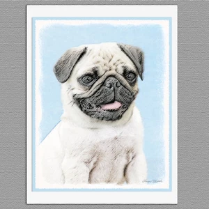 6 Mops Hund Blanko Kunst Notiz Grußkarten - Bild 1 von 1