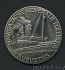 Miroir de poche en relief argent Augustus Silver années 1930 Navigation générale italienne