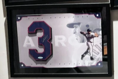 Alex Rodriguez Texas Rangers UDA Upper Deck Baseball Framed Augographed Number - Image 1 of 3