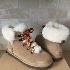 Ugg Chestnut Classic Mini Alpine Lace Suede Sheepskin Boots Size Us 11 Women