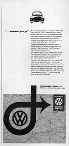 1960 Volkswagen Beetle Bug "Wherever You Go" Original Ad  - Picture 1 of 1