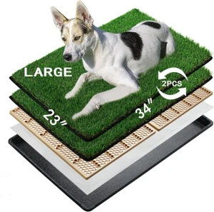 Large Dog Grass Toilet with Tray,85×59 Cm Puppy Toilet Training Grass with 2 Art - Picture 1 of 6