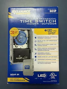 Reliance 24 Hr Mechanical Time Switch, Non-Metallic, 120V, Indoor/Outdoor - 601P - Picture 1 of 4