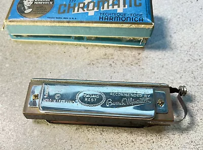 E1379~ Borah Winevitch Chromatic Harmonica Stage Key C W/ Original Box Vintage • 58$